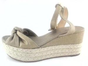 MICHAEL KORS MK Gold Espadrilles Wedge Sandals Summer Shoes US 9.5 EU 40.5 $160 - Picture 1 of 5