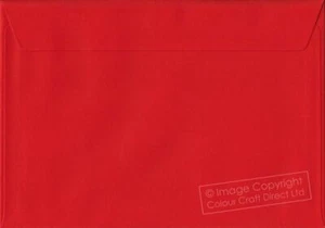 Poppy Red C6 - 114 mm x 162 mm 100gsm Self Seal Colour A6 Card Envelopes - Picture 1 of 1