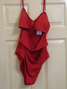 NEW PRIMARK LADIES CUT-AWAY SWIMSUIT IN RED SIZE XL. - Picture 1 of 2