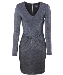 Ted Baker London LIZZEY Silver Glitter Evening Dress Ted Size 0(US2) XSmall - Picture 1 of 10