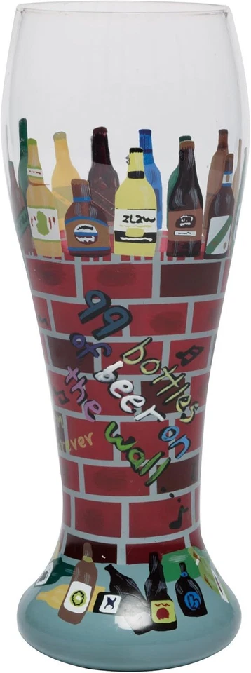 Lolita Hand Painted Pilsner Glass 22 Oz. 99 Bottles of Beer on The Wall