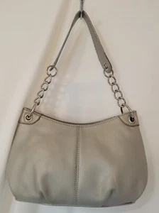 Apt. 9 Womans Handbag Gray Small Zip Shoulder Bag Pockets Chain Silver Purse - Picture 1 of 13