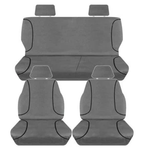 Tuff Terrain Canvas Grey Seat Covers to Suit Toyota Landcruiser 100 Series Wagon - Picture 1 of 7