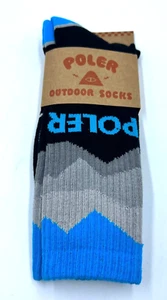 Poler Outdoor Mens Black Mountains Are Calling Crew Sock One Size Cotton Blend - Picture 1 of 5