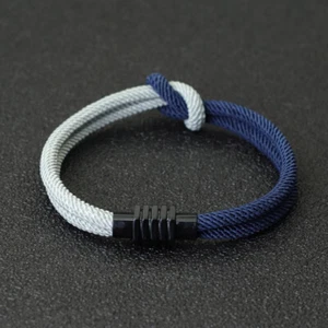 Rope Bracelet Fashion Men Women Square Knot Bracelets Outdoor Magnet Bangles New - Picture 1 of 22