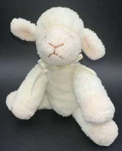 Douglas Plush Sleeping Sheep Lamb Rattle 7.5" Toy Lovey Creamy Off White - Foto 1 di 7