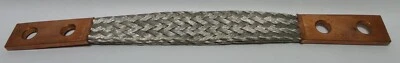 Burndy Flex Jumper 12" Flexible Copper Braid 0.44" Holes 380A/455A (B2D12) - Image 1 of 3