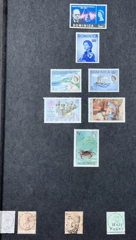 1800s AND QUEEN ELIZABETH II DOMINICA STAMP COLLECTION MINT USED LOT Cover