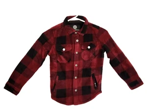 Kid's WP Weatherproof Soft Sherpa Shirt Jacket Button-Up Red Check Size 6/7 - Picture 1 of 16