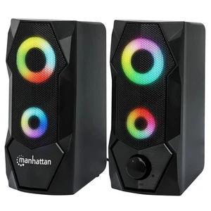 RGB LED Computer Speakers with Volume Control USB Powered Dual External Speakers - Picture 1 of 7