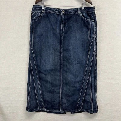 Falda Vaquera Vintage Y2K Baccini Maxi 18W Retro Patchwork Elastizada Modesta Boho Foto 1 de 4