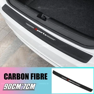 Carbon Fiber Sports Car Rear Bumper Guard Sticker Trunk Protector Cover Trim  - Picture 1 of 6