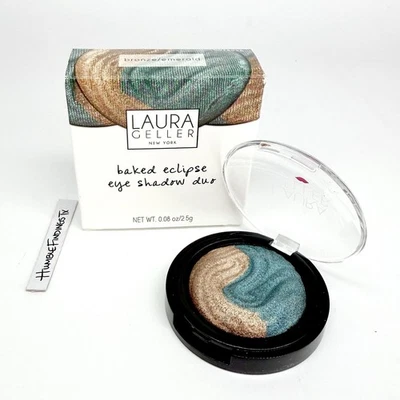 Laura Geller BRONZE & EMERALD Baked Eclipse Eye Shadow Duo Metallic New In Box - Image 1 of 4