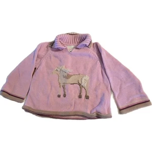 Jillians's Closet Horse Sweater Pink Equestrian Brown 4T Mane  - Picture 1 of 8