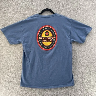 Camiseta Old Guys Rule Still Crazy After All These Beers Hombre Grande Azul Algodón Foto 1 de 4