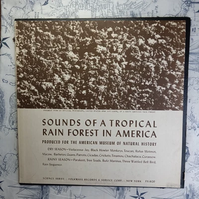 Sounds Of A Tropical Rainforest In America 1965 LP Album Reissue Folkways VG/VG Foto 1 de 4