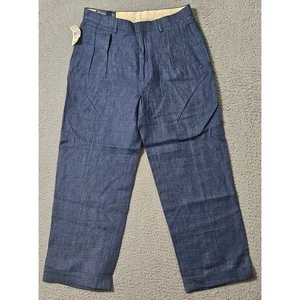 Pantalones Chinos Polo Ralph Lauren 100% Lino Puños Azul Talla 30x30 (Real 32 x 27) - Imagen 1 de 9