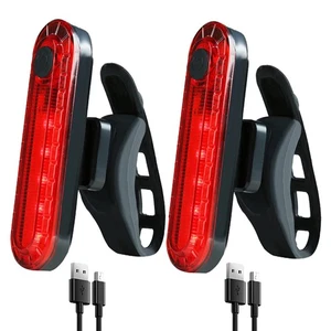 Paquete de 2 luces traseras LED recargables USB para bicicleta bicicleta ciclismo noche esencial... - Imagen 1 de 6