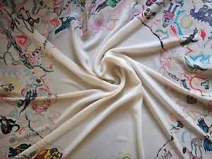 NIKI De Saint PHALLE Blanco Multicolor Seda Cuadrada Bufanda Arte para usar Raro Colegio - Imagen 1 de 13