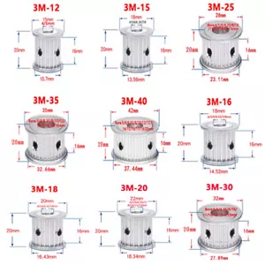 Puleggia Cinghia Distribuzione 3M 12T-40T Pignone Ruota Sincrono per Cinghia Larghezza 15mm - Foto 1 di 17
