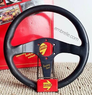MOMO leather steering wheel size 320 Honda, Bmw, VW kba70142 1997 made in Italy — 第 1/4 张图片