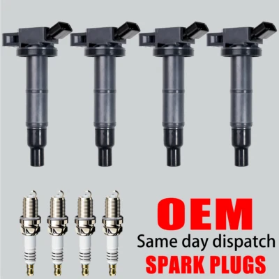 4X Ignition Coil & 4X Iridium Spark Plug OEM For 2002-11 Toyota Camry 2.4L UF333 - Bild 1 von 4