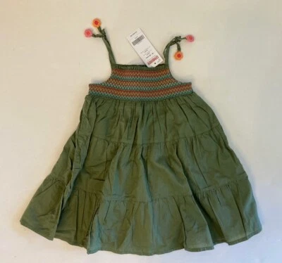 Nuevo con etiquetas Vestido Gymboree Tropical Garden Verde Oliva Calado 18-24 Meses Foto 1 de 2
