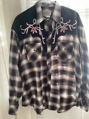 Rockmount Ranch Wear Para hombres XL TruWest Años 50-70 De Colección Bordado Botón a Presión Oeste  Foto 1 de 4