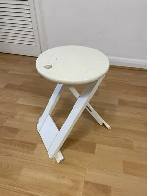 Amazing Vintage Solid Wood Folding Suzy Stool With Adrian Reed Style Design - Image 1 of 4