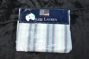 RARE Ralph Lauren Atlantic Stripe Blue Red White Chambray FULL Flat Sheet UNUSED - Bild 1 von 8