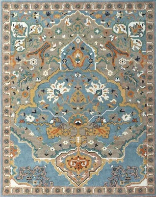 Sultanabad Heriz Blue Handmade Traditional Oriental Style 100% Wool - Image 1 of 4