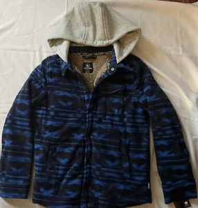 Volcom Boy's Fleece Jacket Sherpa Lining NEW With Hood Size M 10-12 - Picture 1 of 4