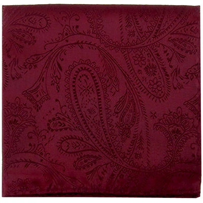 Nuevo Pañuelo Cuadrado Bolsillo Tejido Poliéster Hombre Solo Borgoña Paisley Boda Foto 1 de 2
