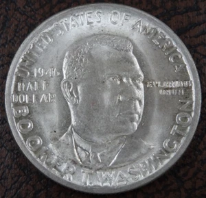 1946 Booker T Washington Half Dollar Commemorative BU US Mint 90% Silver Coin - Picture 1 of 4