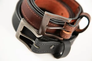 GRUBSTAKE_1 1/4"_Leather Dress Belt_Brown_Black_Stitched_CCW_American Handmade - Picture 1 of 14