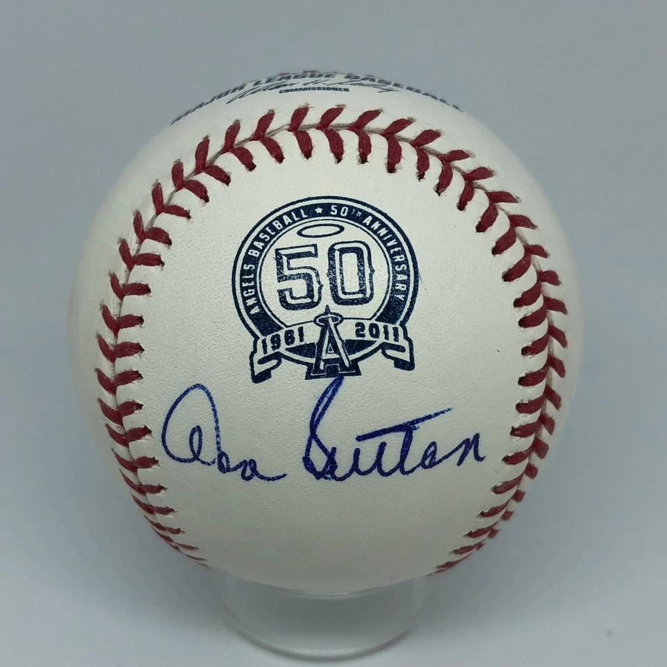 Don Sutton signed Rawlings Angels 50th Anniversary Baseball JSA Logo HOF A441 - Image 1 of 1