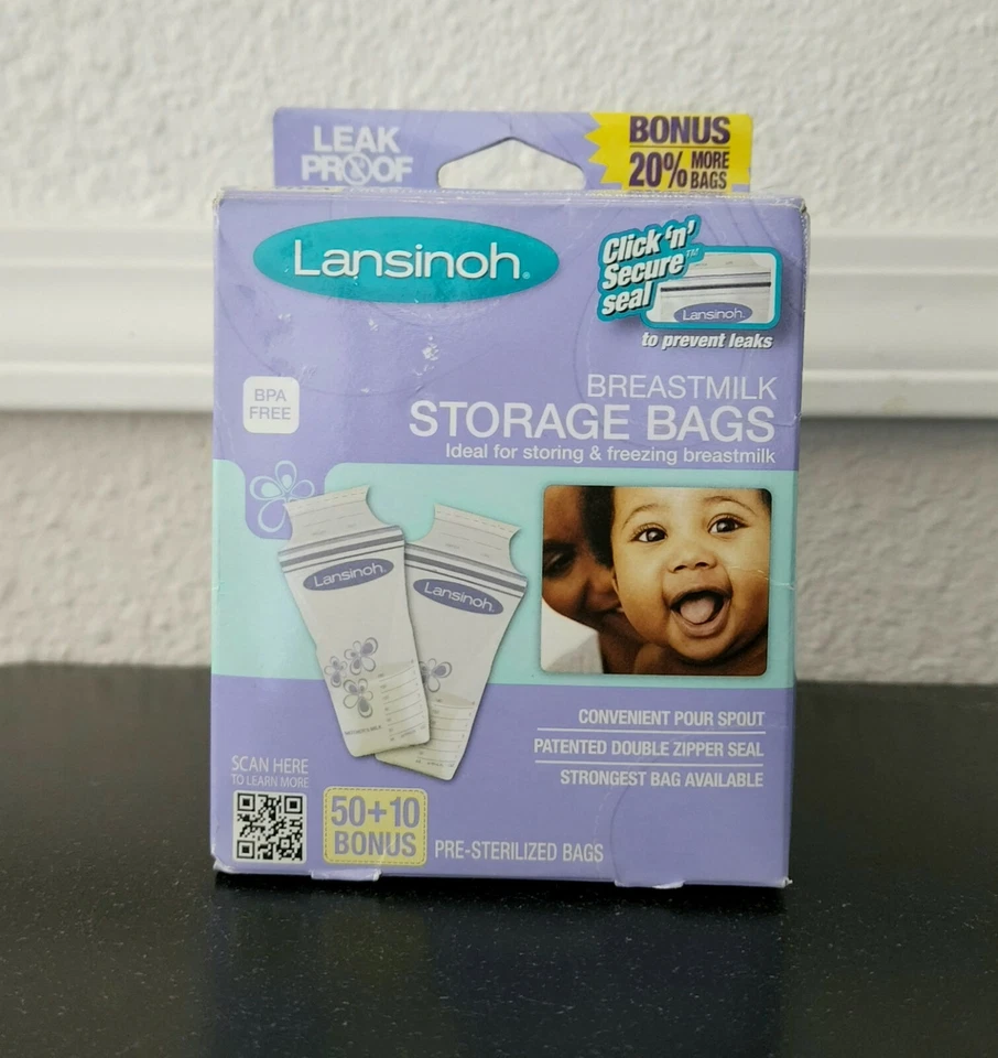 Bolsas de almacenamiento de leche materna Lansinoh sin BPA 50+10 bolsas preesterilizadas bebés Foto 1 de 2