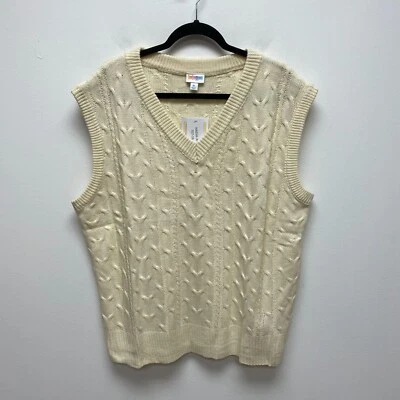 Suéter LulaRoe Mujer Beige Sin Mangas Acrílico Tejido con Cable Nadia XL Foto 1 de 4