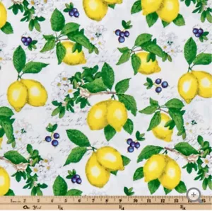 Limones FQ, Cítricos, Tela de algodón, Cuarto de grasa, FQ 18"L x 21"W - Imagen 1 de 1
