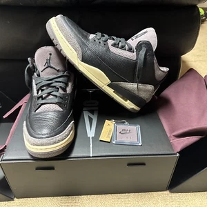 Nike Air Jordan A Ma Maniere III 3 Retro OG Black Grey Violet Women 12 Men 10.5  - Picture 1 of 18