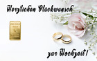 1,0 Gramm Feingold Motiv-Karte "Hochzeit Ringe & Rosen" Goldbarren 999,9 Barren