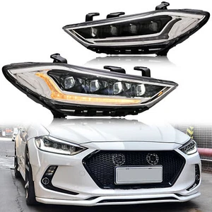 LED Headlights for 2017-2018 Hyundai Elantra Sequential Front Lamps Assembly - Picture 1 of 6