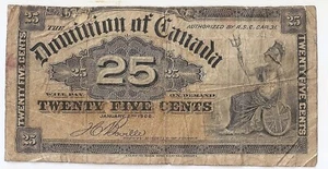 Canada 25 cents 1900 sing. Boville Error: Cut of size  - Picture 1 of 2