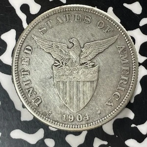 1904-S U.S. Philippines 50 Centavos Lot#T5226 Silver! Old Cleaning - Picture 1 of 2