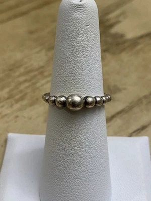Pandora Silver Designer Signed Ball Eternity Ring Sterling Silver Size 6 - Image 1 of 3