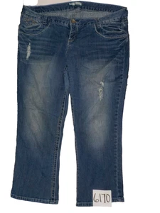 Maurice's Factory Destroyed Damen Gr. 20 kurze kurze blaue Denim Jeans (40x26) - Bild 1 von 6