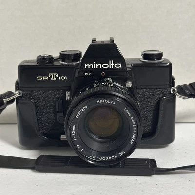 MINOLTA SRT 101 Black 35mm SLR MC ROKKOR-PF 50mm F/1.7 - Image 1 of 4