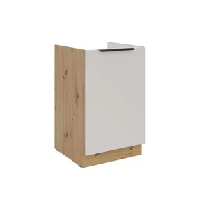 Küchen Spülenunterschrank 50 cm Küche SOLANO Kaschmir beige Schwarz Küchenzeile  - Bild 1 von 5