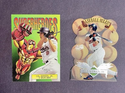 1998 Skybox Baseball Cal Ripken Jr. & Iron Man Superheroes #7SH + Baseball Rules - Image 1 of 2