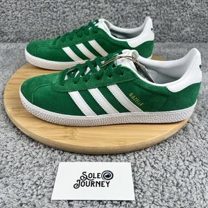 adidas Originals Gazelle Gold Metallic Green White IE5612 Size 6Y / 7.5W - Picture 1 of 12